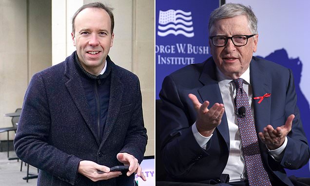 Matt Hancock 'joked about Bill Gates Covid vaccine conspiracy theory | Daily Mail Online