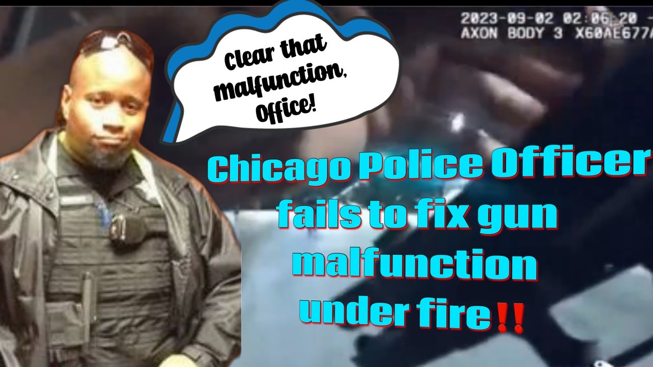 WTF?! Chicago Police Officer fails to clear pistol malfunction under fire - YouTube