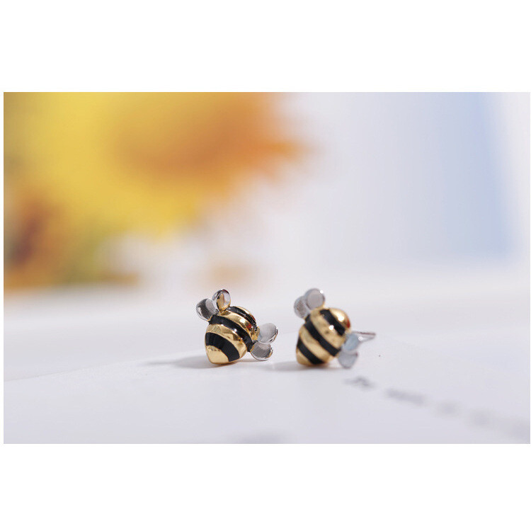 Ladies S925 Silver Cute Bee Collarbone Chain Necklace and Earrings Set – Store – Power Through Peace & Unity Store