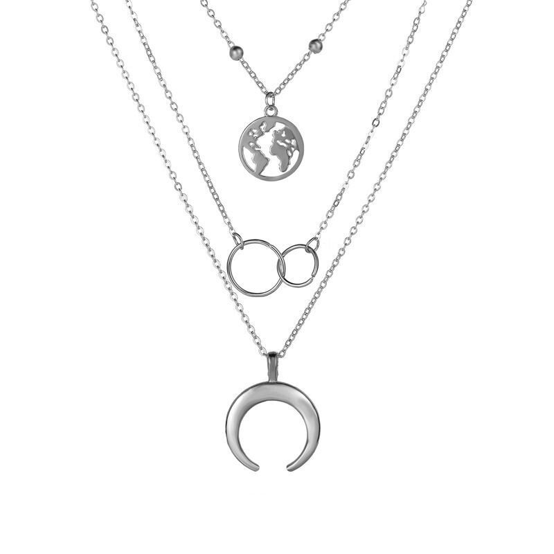 Fashionable Multilayer Boho Moon Map Necklace – Store – Power Through Peace & Unity Store