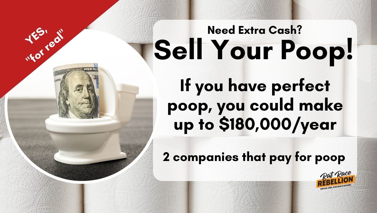 Make Up to $180,000/Yr. Selling Your POOP (Yes, You Read That Correctly) - Work From Home Jobs by Rat Race Rebellion