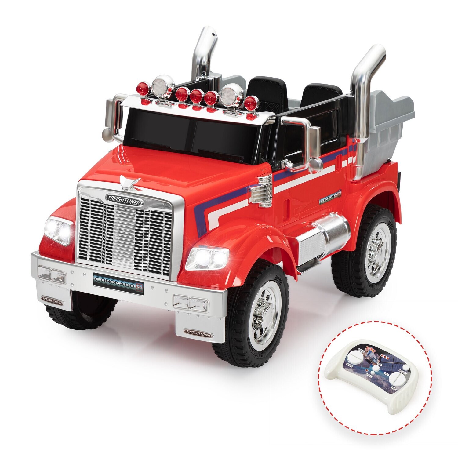 12V Kids Battery Electric Ride On Car Toy, Optimus Prime Truck with Remote Control, Transformers Die-Cast Vehicle W/ Music, Rear Loader, Red – Store – Power Through Peace & Unity Store