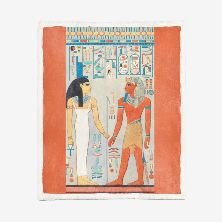 Ancient Egyptian Mural Inspired Double-Sided Super Soft Plush Blanket – Store – Power Through Peace & Unity Store