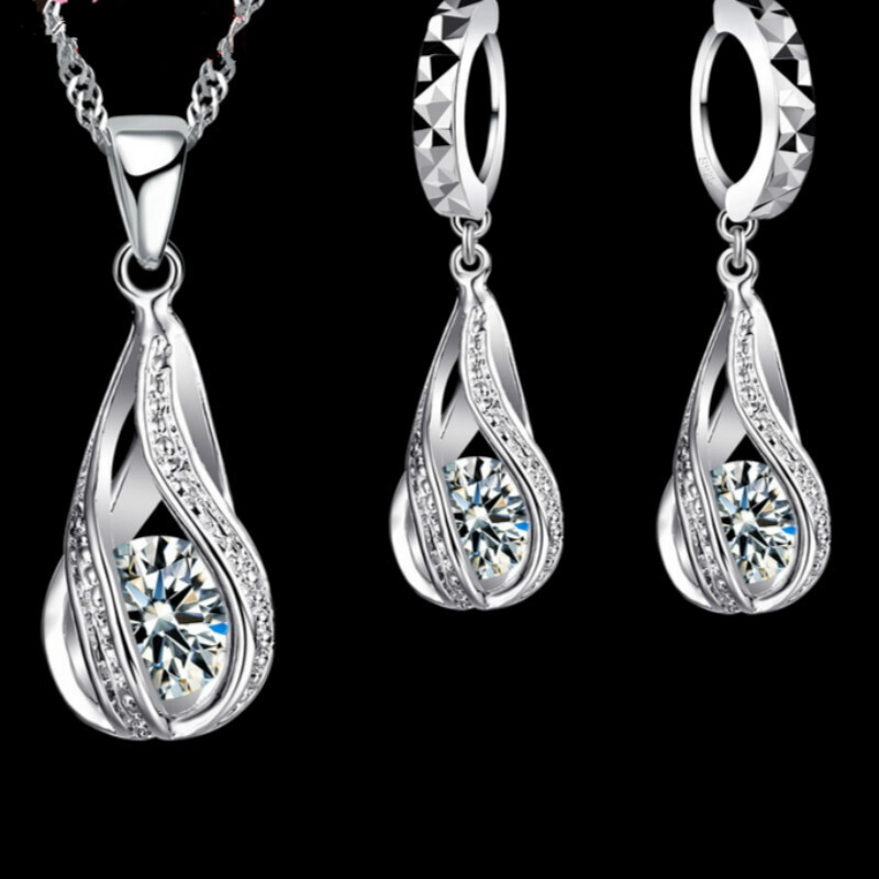 Zircon Crystal Pendant Earring and Necklace Set – Store – Power Through Peace & Unity Store
