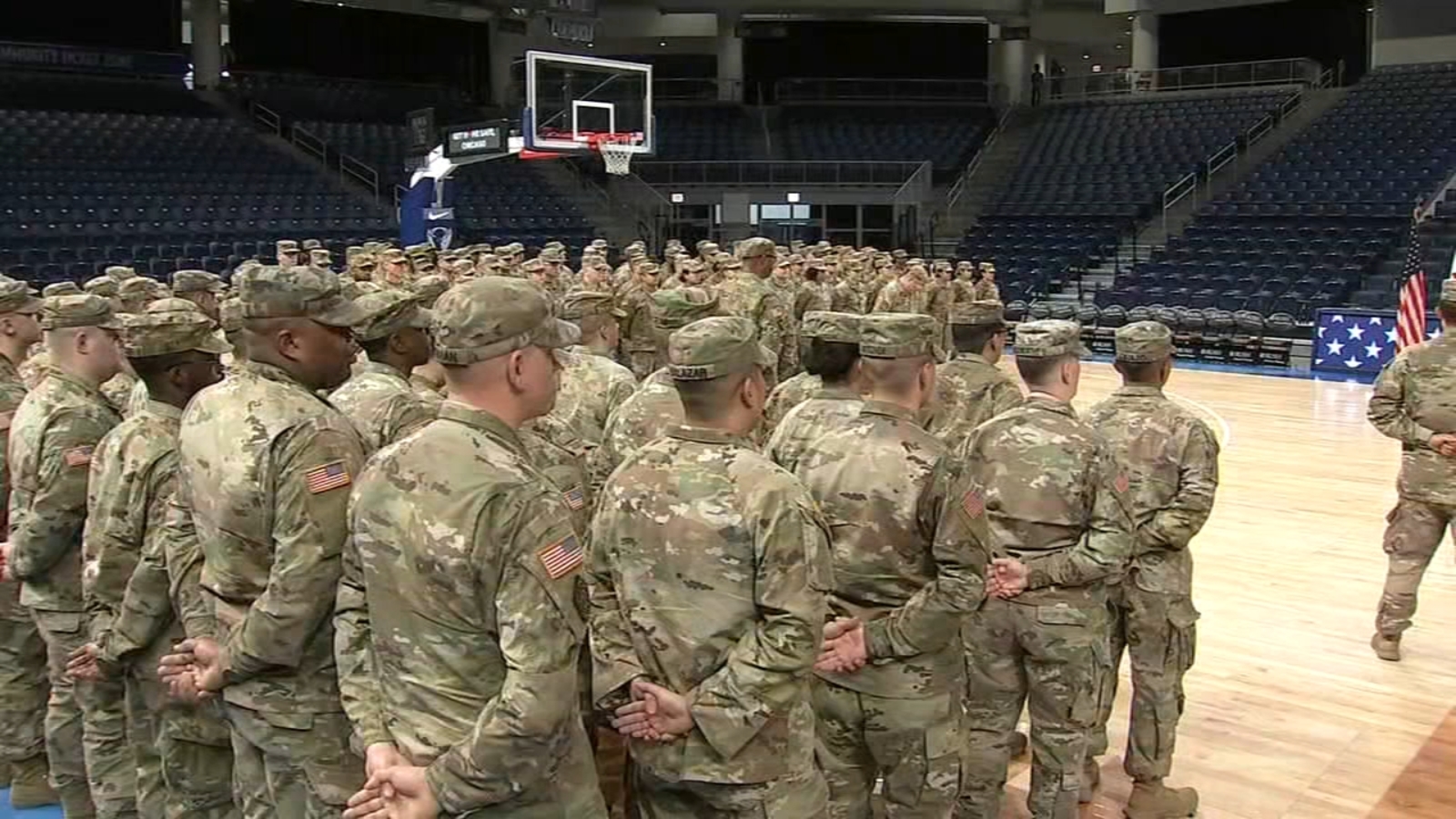 More than 300 Illinois National Guard soldiers take stage at Wintrust Arena, to deploy to Middle East for Operation Spartan Shield - ABC7 Chicago
