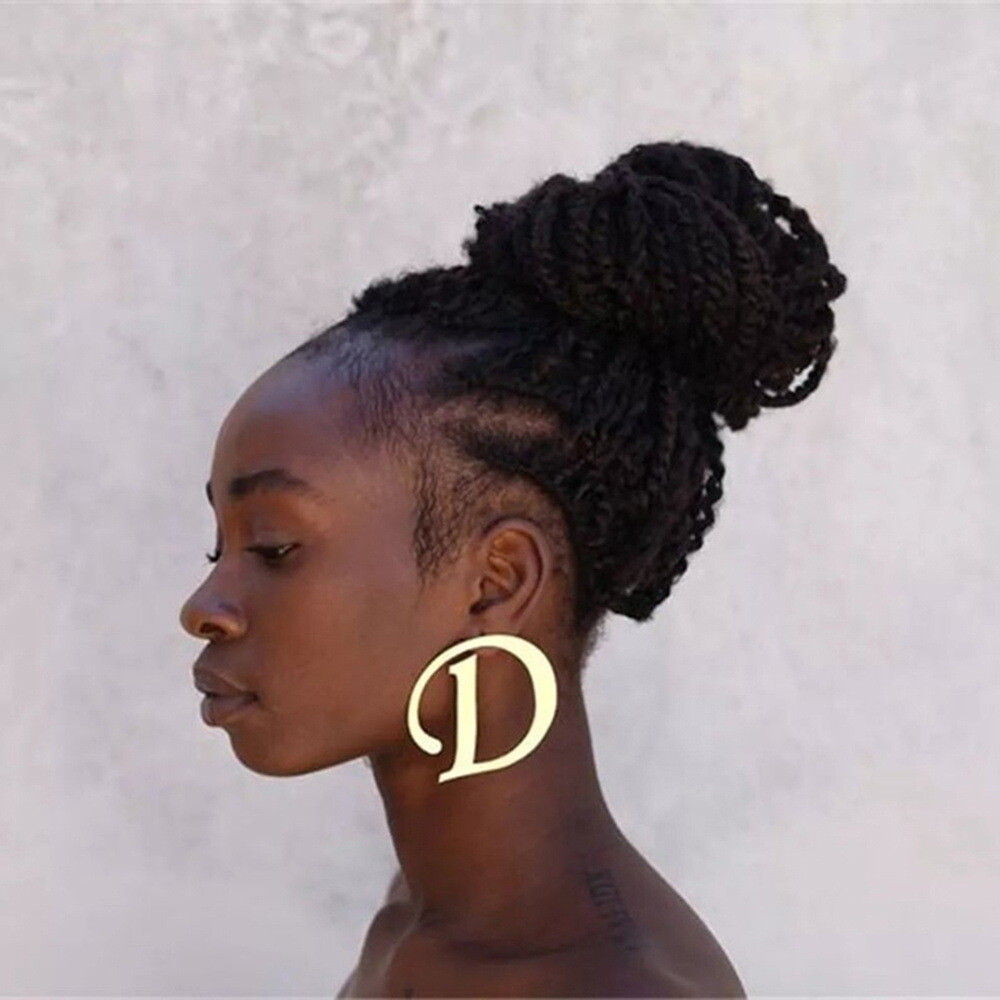 Monogram Initials Gold Stainless Steel Earrings – Power Through Peace & Unity Store – POWER comes in response to need NOT DESIRE