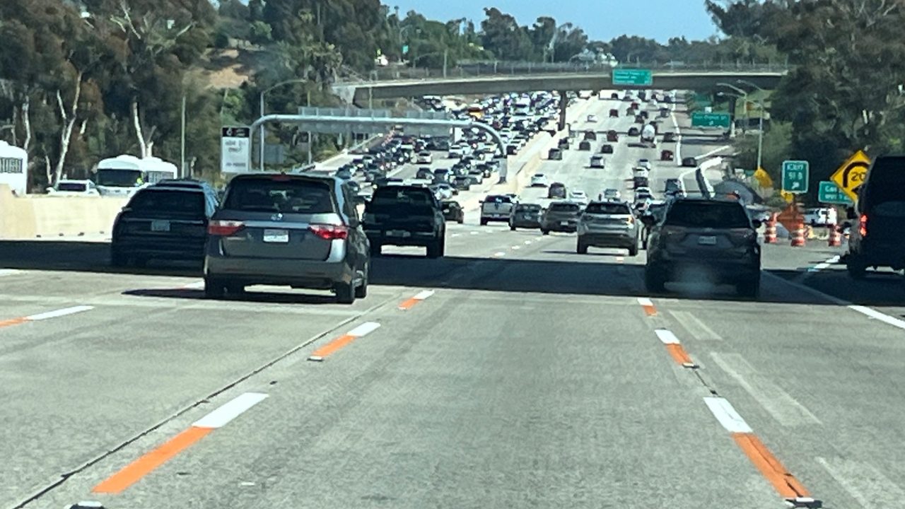 Seeing orange and white lines on the freeway? Here's what they mean