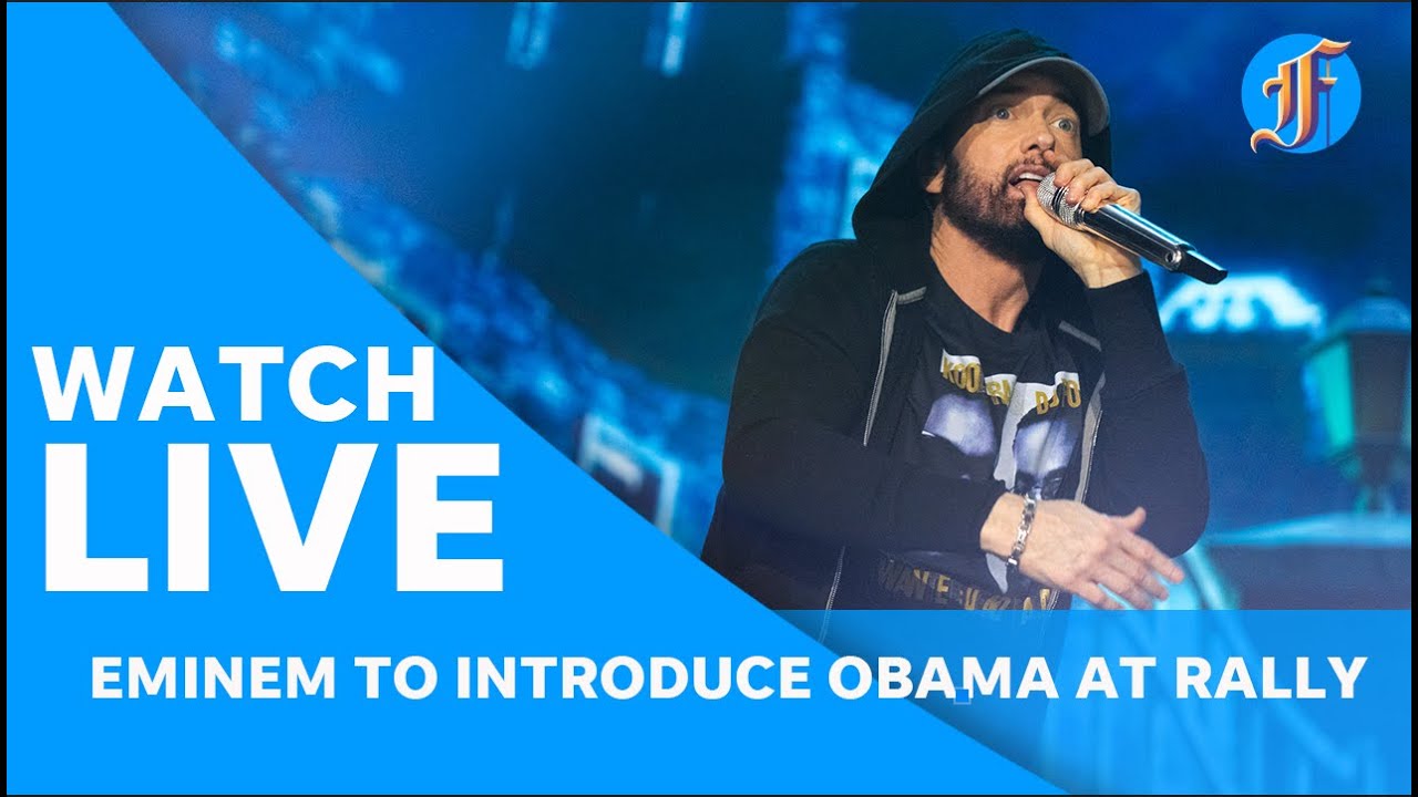 Live: Eminem expected to introduce Barack Obama at Kamala Harris rally in Detroit - YouTube