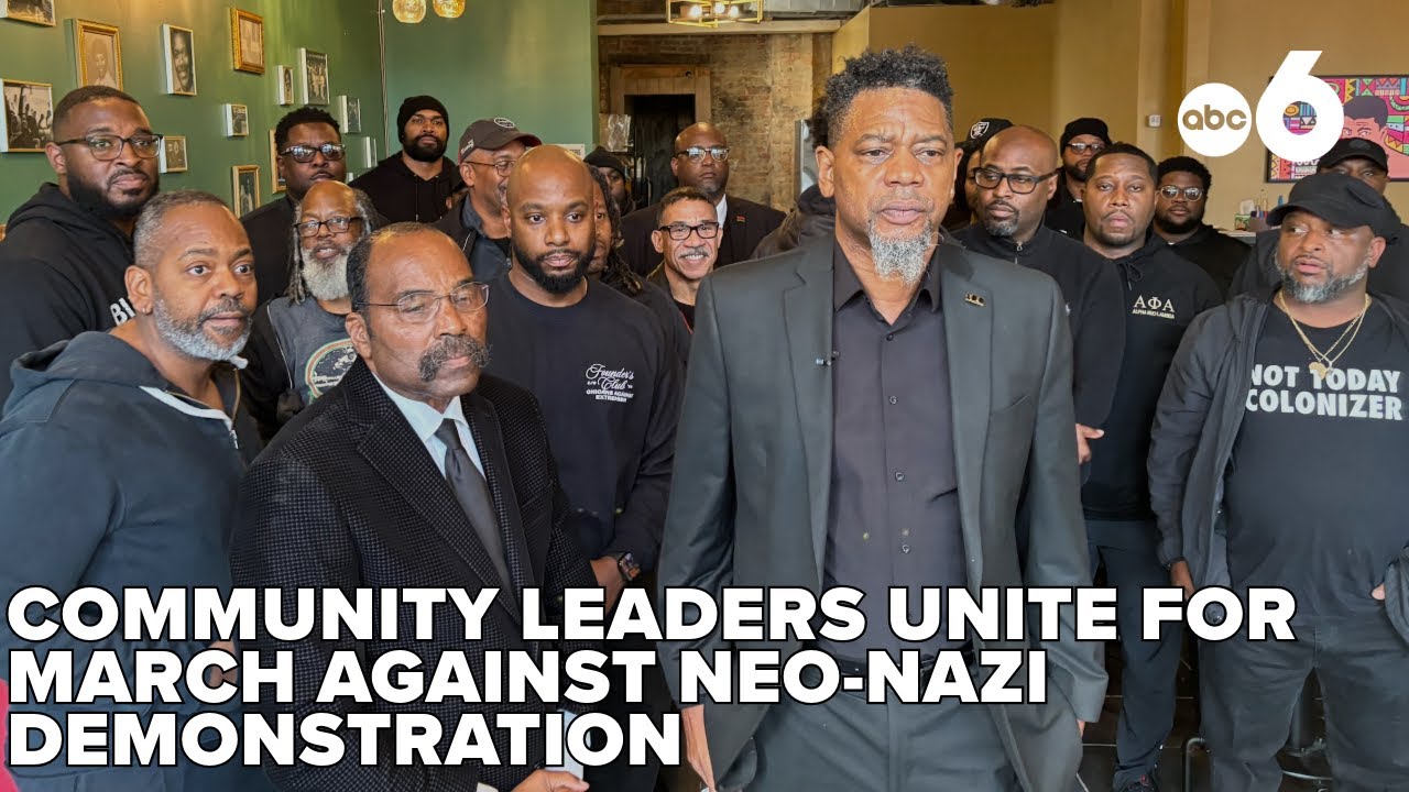 Columbus community leaders unite for march against neo-Nazi demonstration - YouTube