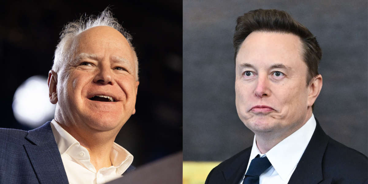 Tim Walz Calls Elon Musk 'A Terrible President' - Comic Sands